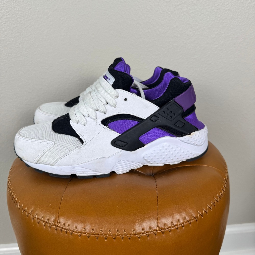 Nike Air Huarache White Purple Black Sneakers Women's‎ 6Y 8.5 Running Shoes